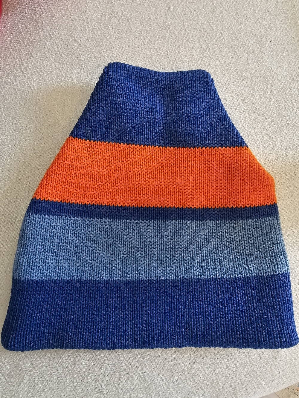 VTG 70s 80s Smiley Wool Knit Ski Beanie Hat Striped Retro Orange Blue Sparks NV